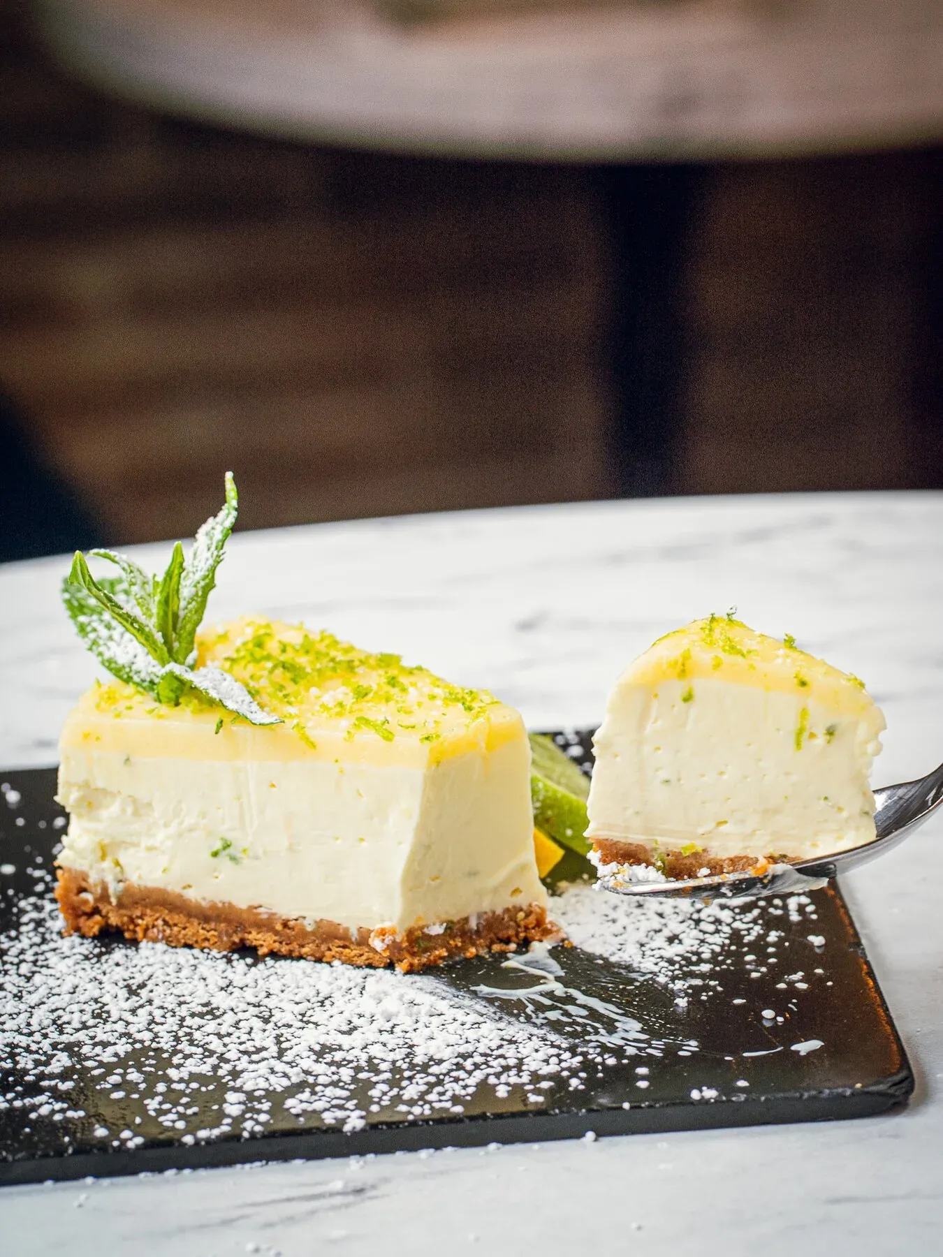 Citrus cheesecake dessert at Bistro Franc